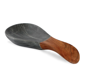 Repose-cuillère en marbre et bois Accessoires d'ustensiles de cuisine Porte-cuillère Style plat Repose-cuillère et pot Conception personnalisée acceptée - Product Image 5