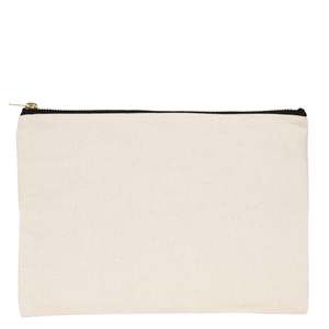 Plain Simple Natural Cotton <b>Canvas</b> Zippered Clutch Pouch Bags Women's 10 oz 10 X 7 Inch Pouch Bag <b>Mini</b> Pouch Bag For Your Need - Product Image 1
