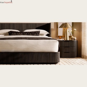 Cabecera y Estructura de <span class=keywords><strong>Cama</strong></span> de Madera Maciza Estilo <span class=keywords><strong>Boho</strong></span> <span class=keywords><strong>Chic</strong></span>, Diseño de Espiga Natural, Tamaños Queen, King y Full - Product Image 4