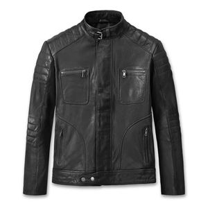 Chaqueta de cuero con logotipo personalizado de calidad superior para hombre Diseñe sus propias chaquetas de cuero Chaqueta de invierno de cuero de manga larga al mejor precio - Product Image 1