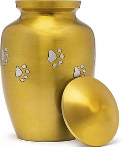 <b>Dogs</b> and Cats <b>Urn</b> with Beautiful Velvet Bag Copper Medium - Product Image 1