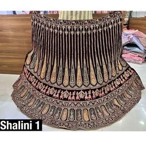 Velours Moderne Rajwadi Concept Lehenga Lourd Jarkan Travail Coupe Pâte Double Peut Raccord Long Choli Dupatta Butti pour Fête pour - Product Image 1