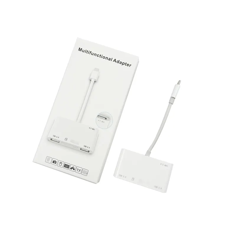 Đa chức năng 6-in-1 OTG adapter điện thoại Đầu đọc thẻ Flash Drive TF Thẻ USB3.0 sạc đầu đọc thẻ cho MacBook điện thoại thông minh
