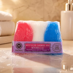 Floral Fruity Cleansing Premium Artisan Soap for Home Spa Luxury Mirabella Handmade Spa Soap Moisturizing Natural <b>Bath</b> Bar - Product Image 1