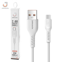 Pabrik grosir aksesoris ponsel 2.4A pengisian cepat USB PVC kabel Data JU-UX32 untuk IPh Android