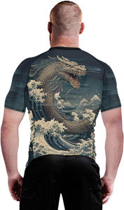 Dragon Men's Rash Guard Short Sleeve Compression Shirt Skin Performance Fit Baselayer for MMA BJJ Jiu Jitsu Martial Arts Wear - Product Image 4