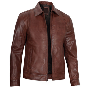 Couleur marron foncé, fermeture éclair complète, confortable, de haute qualité, faites votre propre service OEM ODM, vestes en cuir pour hommes PAR AMAZING INDUSTRIES - Product Image 6