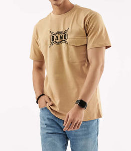 เสื้อยืดแขนสั้นของผู้ชายผ้าฝ้าย100% แบบสั่งทำลายพื้นซักง่ายสำหรับฤดูร้อน - Product Image 1