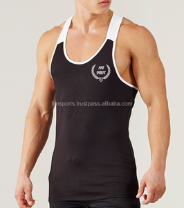 Prix usine Logo personnalisé 100% coton Gym débardeur T-Shirt sans manches tricoté respirant à séchage rapide avec décoration d'insigne - Product Image 5