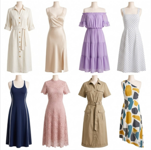 <b>Summer</b> Hollow Embroidery Short Sleeve Women <b>Dress</b>, Fresh Pastoral Knee-Long <b>Dress</b>, In Stock Combined Random Mix Shipment - Product Image 1