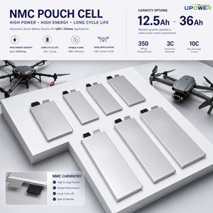 ULi 3.7V 12.5Ah 10C 350Wh/KG NMC Pouch-cel Semi-vaste-stof batterijcel Hoge ontlading Vaste vleugel UAV Hexacopter Multi-rotor - Product Image 2