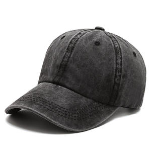 Vente en gros Logo personnalisé 6 Panel Chapeau de papa blanc lavé non structuré pour hommes 100% coton Casquette de baseball vintage unie - Product Image 4