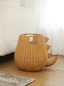 Panier en rotin en forme de dinosaure, paniers de rangement faits à la main, rotin naturel, moderne, multifonctionnel, fabriqué au Vietnam - Product Image 2