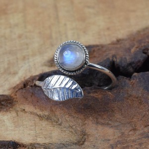 Bijoux pour femmes Bague en argent style bohème Bijoux en argent sterling 925 Pierre de lune Pierre précieuse Tendance Bague faite main Cadeau pour l'amour - Product Image 5