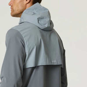 Survêtement coupe-vent à empiècements avant et arrière en nylon et élasthanne personnalisé survêtement en poly moucheté avec cordon de serrage pour hommes - Product Image 6