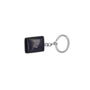 Llavero de cristal de alta calidad, llavero rectangular de piedra dorada azul, llavero de piedra natural, regalos para mujeres, mayorista de llaveros - Product Image 2