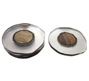 Alfombrillas redondas de madera para tazas de té, almohadillas de resina transparente, vajilla de alta estándar, posavasos para bebidas, tapete de té - Product Image 1