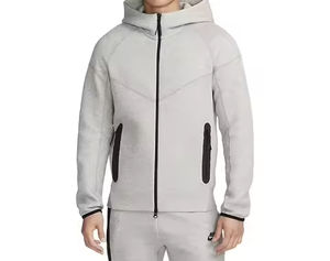 2025 New Tech OEM Wholesale Winter Hoodie with Logo High Quality Sport Gym Heavyweight Cotton Tech Fleece Full Zip Men - Product Image 6