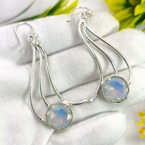 Boucles d'oreilles pendantes en opale éthiopienne en laiton de haute qualité, certifiées IGI, dernière arrivée, design pointu, pour les fêtes ou les cadeaux - Product Image 5