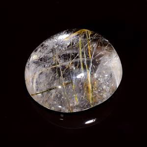 Hecho a mano parte posterior plana oro rutilo cuarzo cabujón piedra preciosa Natural 26x26x11mm 66,5 Ct uso listo para la fabricación de joyas pulido - Product Image 6