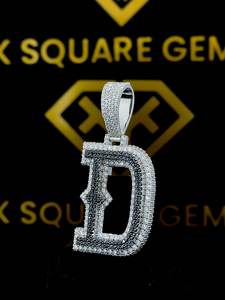 Pendentif initial personnalisé, personnalisé votre lettre breloque, pendentif Hip Hop pour hommes, pendentif Moissanite, bijoux Ice Out Hip Hop - Product Image 2
