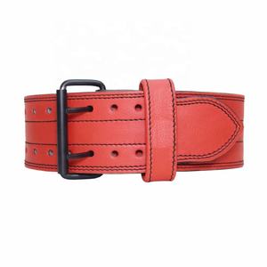 Unisex Custom Fitness <b>Belt</b> 4 Inch <b>Wide</b> Genuine Cowhide <b>Leather</b> Double Prong Power for Breathable Back Support Weightlifting <b>Belt</b> - Product Image 5
