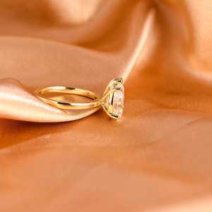 Lágrima 14K oro amarillo fino 1.51CT corte de pera laboratorio cultivado diamante Signet promesa Anillo Compromiso boda joyería para fiestas regalo - Product Image 2