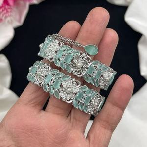 100% High Quality Latest Designs Fashionable Bangles Sets Custom Sizes & Colors Silver Plated Handmade Bangles Jewelry For Women - Product Image 2