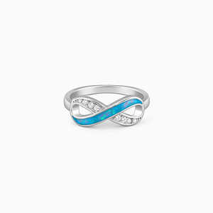 Anillo ajustable infinito de plata para mujer, joyería de cobre elegante a la moda con tecnología de incrustaciones, ajuste de garra religiosa clásica - Product Image 5