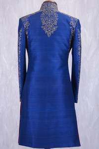 2022 elegante bordado Sherwani vestido de seda cruda transpirable de talla grande pantalones trajes para bodas fiestas zapatos a juego incluidos - Product Image 3