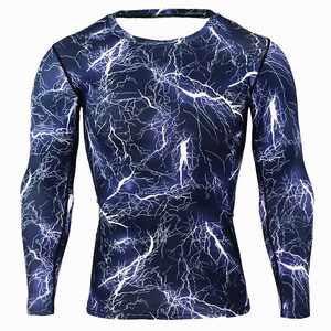 Haut de sport Fitness à compression à séchage rapide pour hommes T-shirt de sport ajusté en gros - Product Image 4