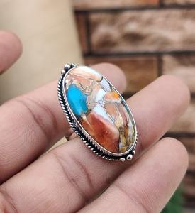 925 Stamp Designer Best Quality Wedding Gift Fine Jewelry <b>Ring</b> 925 Sterling Silver Handmade Gemstone <b>Turquoise</b> Spinner <b>Ring</b> - Product Image 3