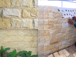 Hot Sale Creamy Yellow Marble Wall Panel Rough Split Exterior Decoration Wall Cladding Stone <b>Tiles</b> Best For Exterior Decorations - Product Image 3