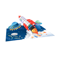 Cartes de vœux d'anniversaire personnalisées, carte pop-up 3D avec enveloppes pour les événements d'anniversaire, thème de la navette spatiale et artisanat en papier