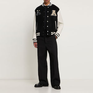 Chaqueta Varsity Morada Personalizada para Hombre, Uniforme de Trabajo, Cortavientos de Invierno con Cuello Alto y Logotipo Bordado en la Parte Delantera - ¡Gran Venta! - Product Image 2