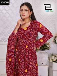 Most Beautiful Women Wear Pure Georgette Print with Lace Work <b>Fancy</b> Anarkali Gown for Wedding and Festival Wear Long Sleeve <b>suit</b> - Product Image 6