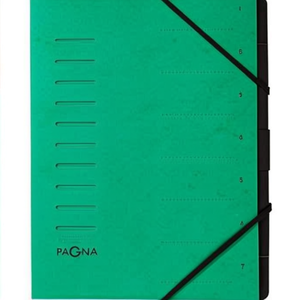 PAGNA DIN A4 240g/m Classeur en carton pressé couleur verte avec bloc à 7 compartiments noir - Product Image 3