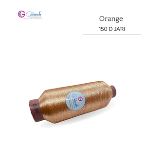 Jari en polyester à haute ténacité 150D Orange Shade avec broderie de type Lurex S et ST Jari avec le type Metallic Flora MS - Product Image 2