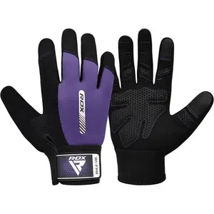Guantes de gimnasio púrpuras, diseño de calidad superior personalizado, dedo completo, entrenamiento de levantamiento de pesas, venta al por mayor - Product Image 2