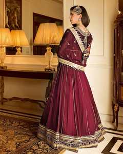 Indien pakistanais dernière mousseline de soie brodée Salwar Kameez avec maçonnerie lourde Collection de mariage de luxe vente chaude robe 0403 - Product Image 5