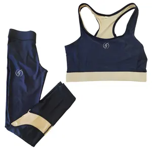 2023 femmes Yoga ensemble 2 pièces respirant grande taille léger Spandex/Polyester Fitness porter avec Logo personnalisé - Product Image 1