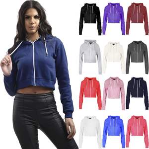 Nouveau style de sweat-shirts et de pulls à capuche pour femmes, crop top court, sweat-shirt uni, couleur unie pour femmes, vêtements décontractés, haute qualité - Product Image 1