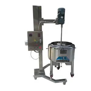 1HP 2HP 3HP 5.5HP 7.5HP 10HP High Shear Emulsifying Mixer Pneumatic Lift Stand For Cream Homogenizer For Skin Care Products