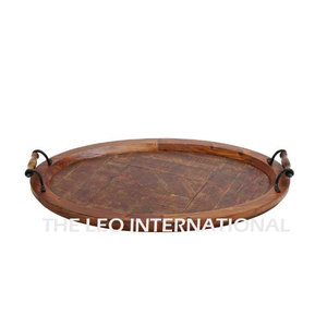 Matériel en bois forme ronde plateau de service alimentaire Style fantaisie Look moderne vente chaude plateau décoratif pour la maison de la plus haute qualité - Product Image 3