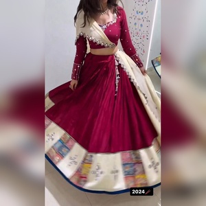 ชุดเลเฮนกาโชลีงานหนักสำหรับผู้หญิง งานแต่งงาน พิมพ์ลายดิจิทัล ผ้าเรยอน ชุดงานเลี้ยงอินเดีย ชุดเจ้าสาว สินค้ามาใหม่ - Product Image 5