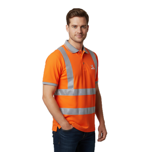 เสื้อโปโลสะท้อนแสงที่ดีที่สุดสำหรับงาน เสื้อโปโลพร้อมแถบสะท้อนแสง น้ำหนักเบา ระบายอากาศได้ดี เสื้อโปโลนิรภัยสำหรับงานก่อสร้าง - Product Image 6