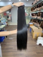 Extensiones de Cabello Virgen Vietnamita Super Double Drawn Liso Natural, Paquetes de Cabello Crudo Funmi sin Procesar, Negro Natural, Venta al por Mayor