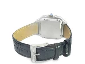 นาฬิกาโมอิสซาไนต์ทรงบาแกตต์ ดีไซน์หรูหรา ประดับเพชรเต็มหน้าปัด ตัวเลขโรมัน แสดงวันที่ คุณภาพสูง สายยาง - Product Image 3