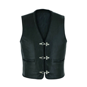 Chaleco de Cuero Negro de Alta Calidad para Hombre, con Grabado de Cocodrilo, Estilo Motero, Prenda Exterior de Lona, Cuello Mao - Product Image 6
