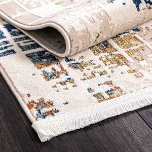 Alfombra Elegante Zenta ZN001 Color Crema, Sin Polvo, Hecha a Máquina, 80x150 cm - Product Image 4